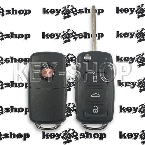 Корпус выкидного ключа Seat (сеат) 3 кнопки, лезвие HU66, после 2010 года