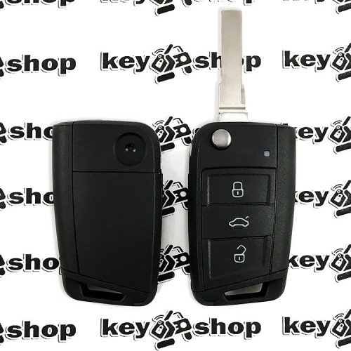 Корпус выкидного автоключа Seat (Сеат), 3 кнопки, лезвие HU66