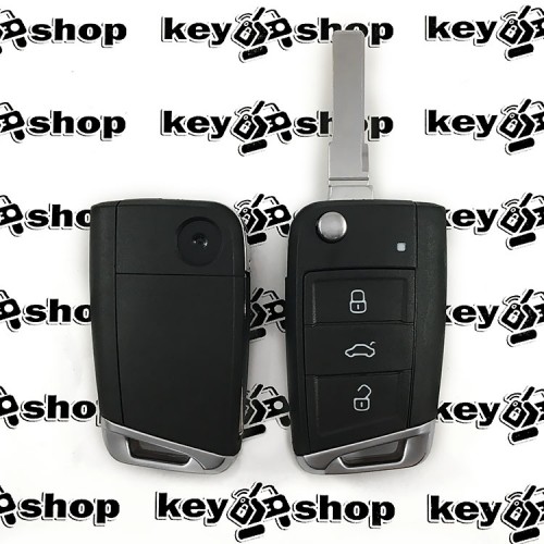 Корпус выкидного автоключа Seat (Сеат), 3 кнопки, лезвие HU66