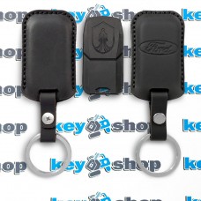 Чехол сигнализации метки Призрак (Prizrak) с логотипом Ford, кожаный, черный, тип1