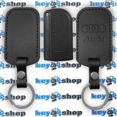 Чехол сигнализации метки Пандект (Pandect) с логотипом Audi, кожаный, черный, тип1