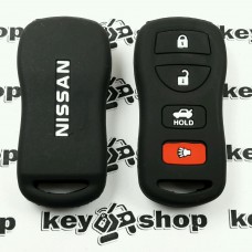   Чехол (черный, силиконовый) для пульта Nissan (Ниссан) 4 кнопки