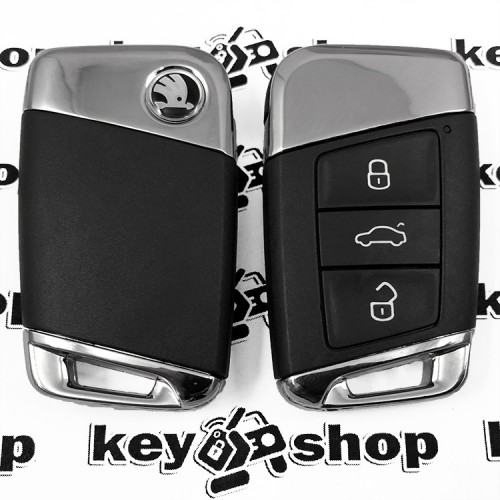 Оригинальный смарт ключ Skoda (Шкода) - 3 кнопки, ID49, 434 MHz