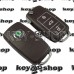 Корпус выкидного автоключа SKODA (шкода) (коричневый) 3 - кнопки, лезвие HU66, HU49