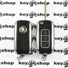 Корпус выкидного автоключа для SKODA (шкода) 3 - кнопки, лезвие HU66