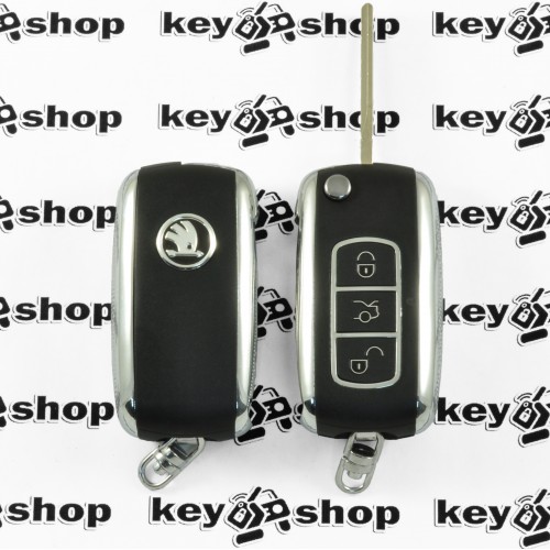 Корпус выкидного автоключа для SKODA (шкода) 3 - кнопки, лезвие HU66
