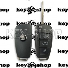 Корпус выкидного автоключа для SKODA (шкода) 3 - кнопки, лезвие HU66
