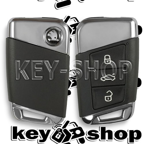 Корпус смарт ключа SKODA Kodiaq, SuperB (Шкода Кодиак, Суперб) 3 - кнопки
