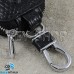 Ключница карманная (кожаная, черная, с тиснением, на молнии, с карабином, с кольцом), логотип авто Skoda (Шкода)