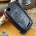   Чехол на выкидной ключ Skoda (Шкода), Octavia A7, Fabia, Karoq, Rapid, Kamiq, 3 кнопки, натуральная кожа, тисненый