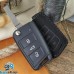  Чехол на выкидной ключ Skoda (Шкода), Octavia A7, Fabia, Karoq, Rapid, Kamiq, 3 кнопки, кожа нубук, черный