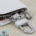 Ключница карманная (белая, "змеиная кожа", на молнии, с карабином, с кольцом), логотип авто Subaru (Субару)