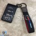 Кожаный замшевый (черный) брелок для авто ключей с логотипом Subaru (Субару) и хромированным карабином