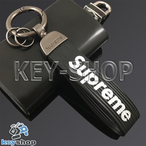 Силиконовый (черный) брелок для ключей Supreme