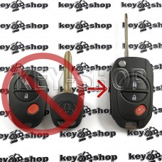 Корпус Toyota (Тойота), 2 кнопки + 1 кнопка (Под переделку)