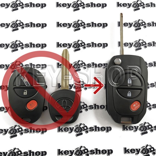 Корпус Toyota (Тойота), 2 кнопки + 1 кнопка (Под переделку)