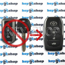 Выкидной ключ Toyota (Тойота), 3 кнопки, лезвие TOY 43, (под переделку)