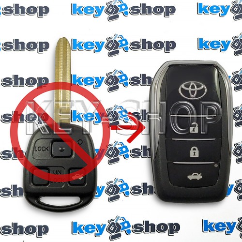 Корпус выкидного ключа TOYOTA (Тойота) 3 кнопки, с лезвием TOY43 (Под переделку)
