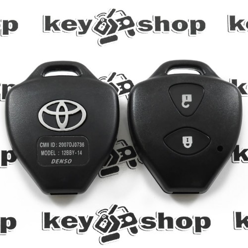          Корпус авто ключа для Toyota (Тойота) 2 кнопки , без лезвия (под установку родного)