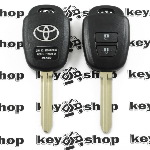 Корпус автоключа для Toyota RAV4, Corolla, Highlander (Тойота РАВ4, Королла, Хайлендер) 2 кнопки, лезвие TOY43
