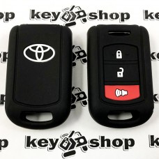 Чехол (черный, силиконовый) для пульта Toyota (Тойота) 2 + 1 кнопки