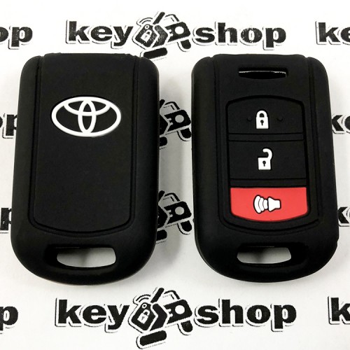 Чехол (черный, силиконовый) для пульта Toyota (Тойота) 2 + 1 кнопки