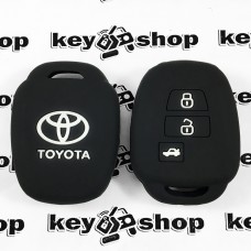Чехол (черный, силиконовый) для авто ключа Toyota (Тойота) 3 кнопки