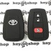         Чехол (черный, силиконовый) для смарт ключа Toyota (Тойота) 2 + 1 кнопки
