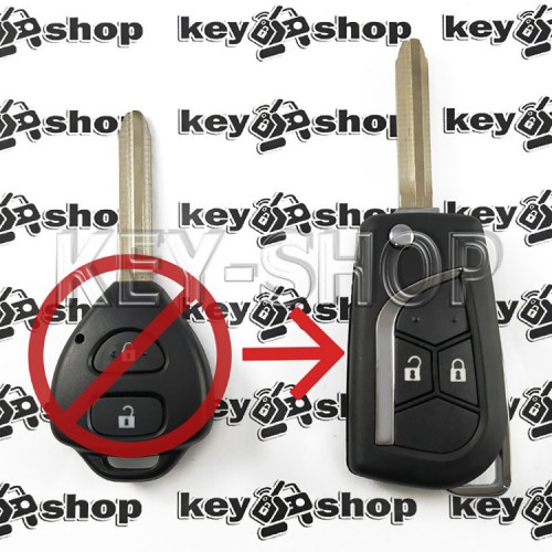  Корпус выкидного ключа TOYOTA (Тойота) 2 кнопки, лезвие TOY 43 (Под переделку)