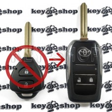  Корпус выкидного ключа TOYOTA (Тойота) 2 кнопки, с лезвием TOY43 (Под переделку)