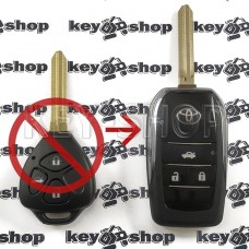 Корпус выкидного ключа TOYOTA (Тойота) 3 кнопки, с лезвием TOY43 (Под переделку)