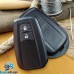            Чехол на ключ Toyota (Тойота), натуральная кожа, черный, 2 кнопки (ручная работа)