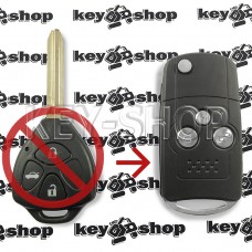 Корпус выкидного ключа для TOYOTA (Тойота)  3 - кнопки , ACURA STYLE, лезвие TOY 43 (под переделку)