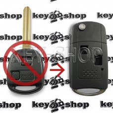 Корпус выкидного ключа для TOYOTA (Тойота) 2 - кнопки,  лезвие TOY 43 (под переделку)