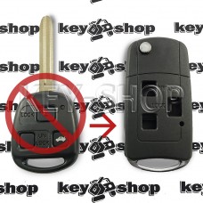 Корпус выкидного ключа для TOYOTA (Тойота) 3 - кнопки,  лезвие TOY 43 (под переделку) 