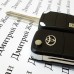 Корпус выкидного ключа для Toyota (Тойота) 2 - кнопки, LEXUS STYLE, лезвие TOY 43 (под переделку)