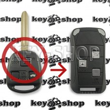 Корпус выкидного ключа для Toyota (Тойота) 3 - кнопки, LEXUS STYLE, лезвие TOY 43 (под переделку)