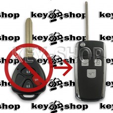 Корпус выкидного ключа для Toyota (Тойота) 3 - кнопки,  лезвие TOY 43 (под переделку)