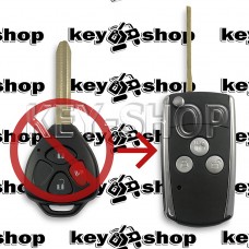  Корпус выкидного ключа для TOYOTA (Тойота) 3 кнопки,  лезвие TOY 43 (под переделку)