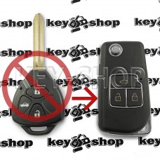 Корпус выкидного ключа для Toyota (Тойота) 3 кнопки, лезвие TOY 43 (под переделку)