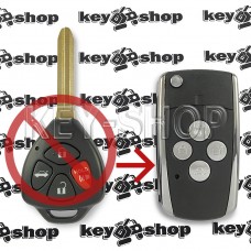 Корпус выкидного ключа для TOYOTA (Тойота) 4 - кнопки,  лезвие TOY 43 (под переделку)