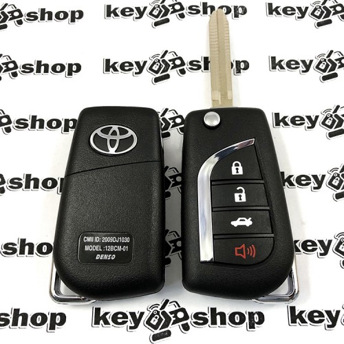 Корпус выкидного ключа для Toyota (Тойота), 3 + 1 кнопки, лезвие TOY43