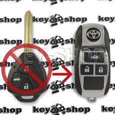 Корпус выкидного автоключа для Toyota (Тойота) 3 кнопки, под переделку, лезвие TOY43 (под переделку)