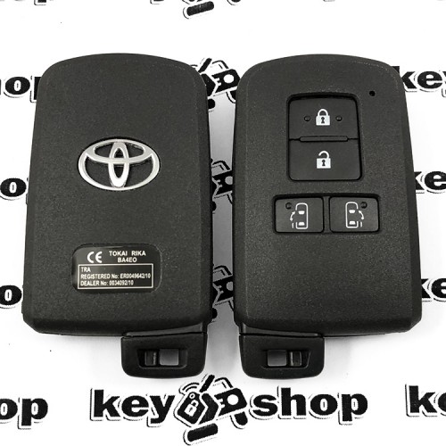 Корпус смарт ключа для TOYOTA (Тойота) 4 кнопки (с лезвием)