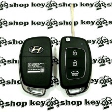 Выкидной ключ Hyundai (Хундай) , 3-кнопки, с чипом id46, с частотой 433 MHz