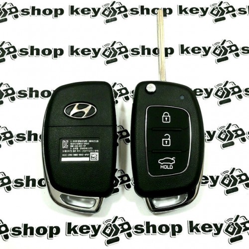 Выкидной ключ Hyundai (Хундай) , 3-кнопки, с чипом id46, с частотой 433 MHz