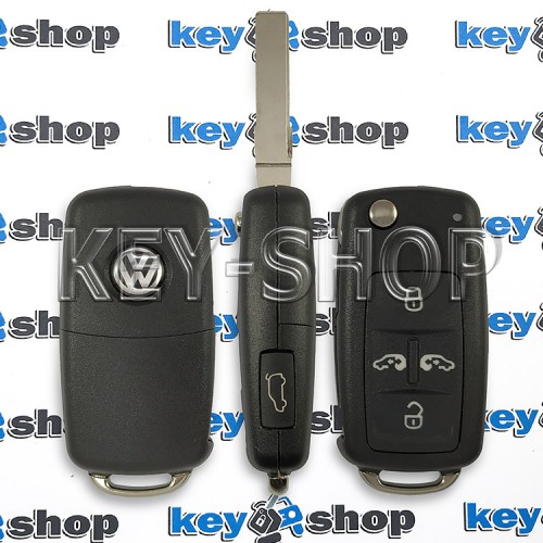 Выкидной ключ для Volkswagen Multivan (Фольцваген Мультивен) 5 кнопок, чип ID48 / 433MHz