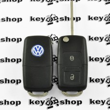 Корпус выкидного ключа для VOLKSWAGEN (Фольксваген) Golf, Polo, Transporter 2- кнопки , лезвие HU66