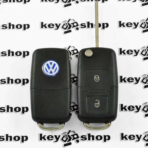 Корпус выкидного ключа для VOLKSWAGEN (Фольксваген) Golf, Polo, Transporter 2- кнопки , лезвие HU66