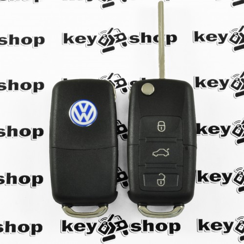 Корпус выкидного авто ключа для VOLKSWAGEN (Фольксваген) Passat, Caddy, Jetta, Golf 3 - кнопки , лезвие HU66